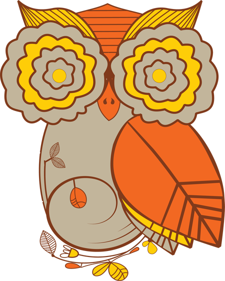 Fall Tree Clipart - Fall Owl Clip Art (450x562)