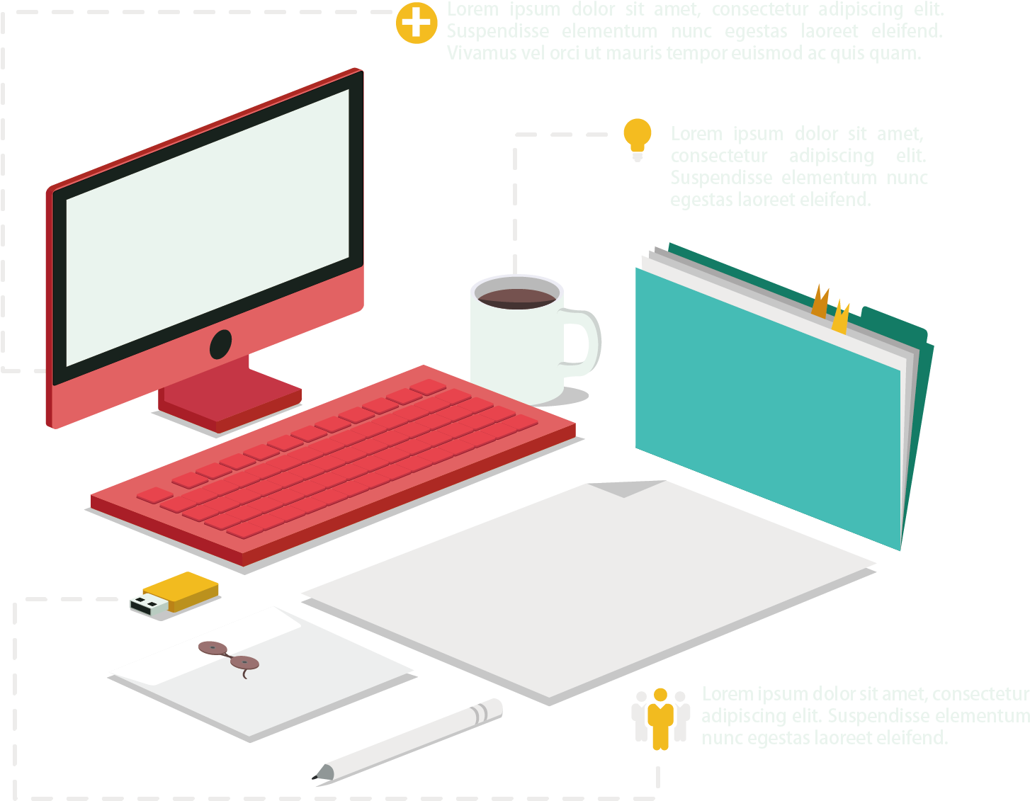 Flat Design Microsoft Office Apartment - Flat Design (1461x1132)