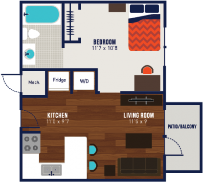 Bedroom Apartment Building At - The Wyatt (550x420)