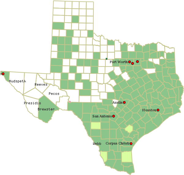 Kestrel Resources, Inc - Scorpions In Texas Map (600x600)