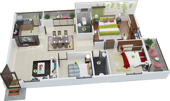 Garuda Blossom Is An Ongoing Project Of Garudachala - 1076 Square Feet Apartment (577x343)