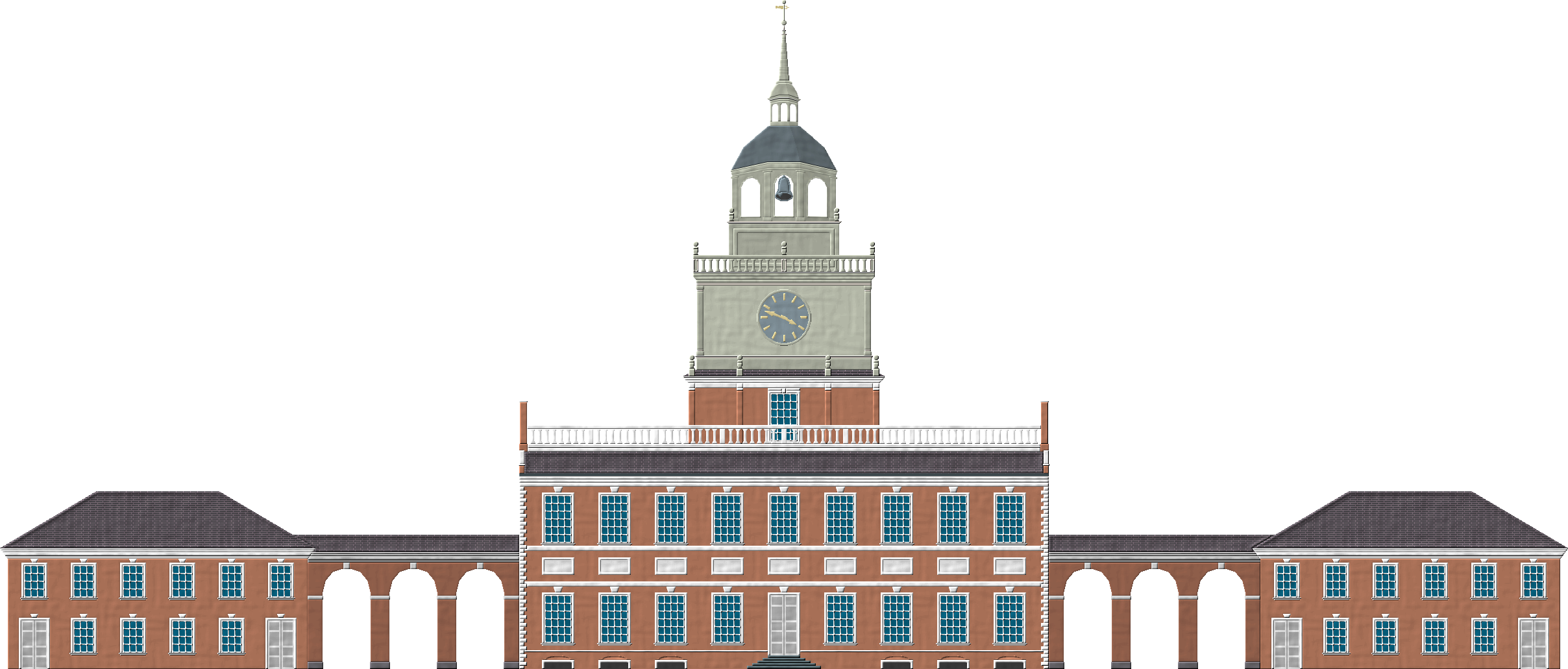 Independence Hall By Herbertrocha - Independence Hall Png (2416x1031)