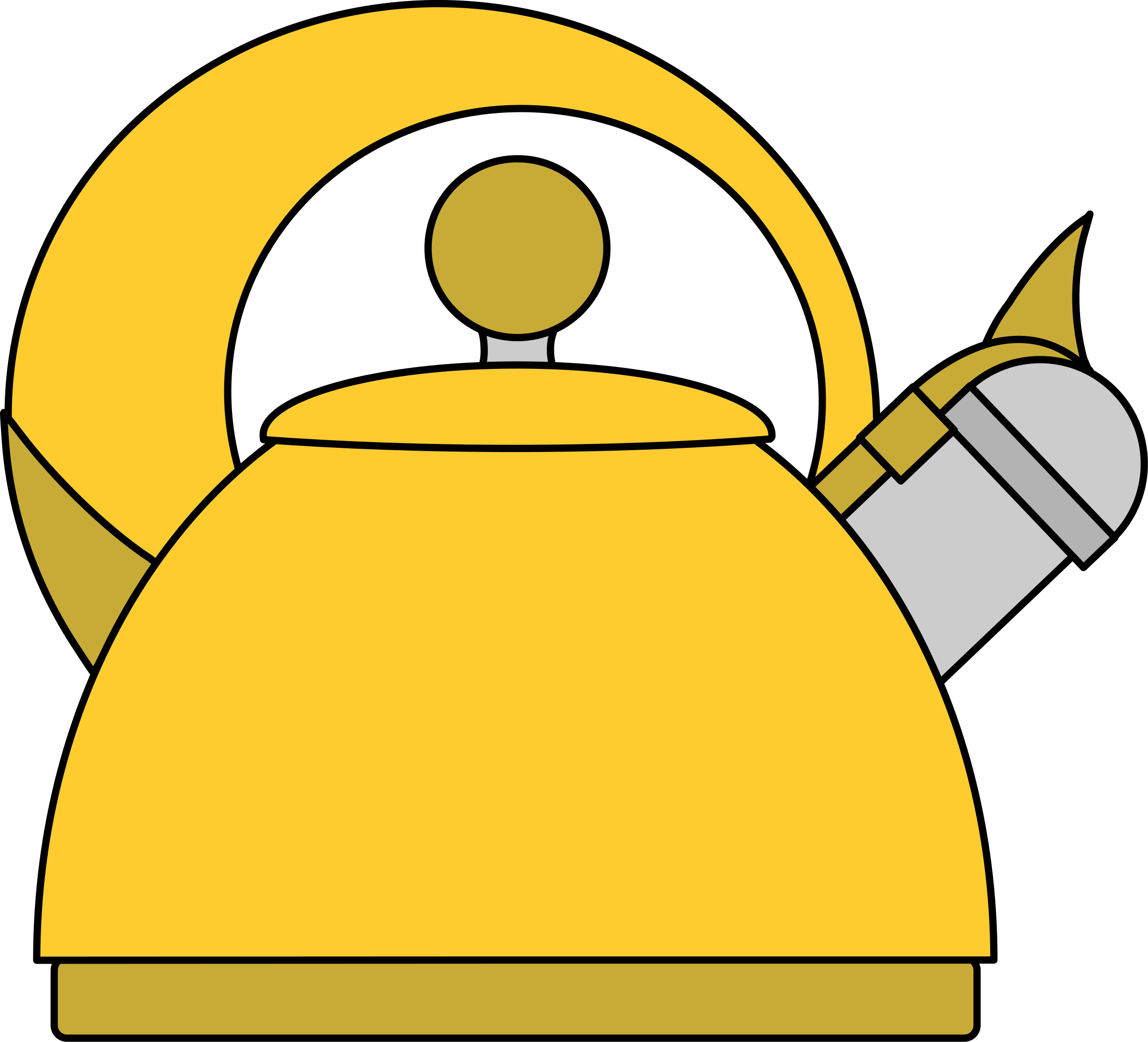 Big Image - Yellow Kettle Clipart (2400x2178)