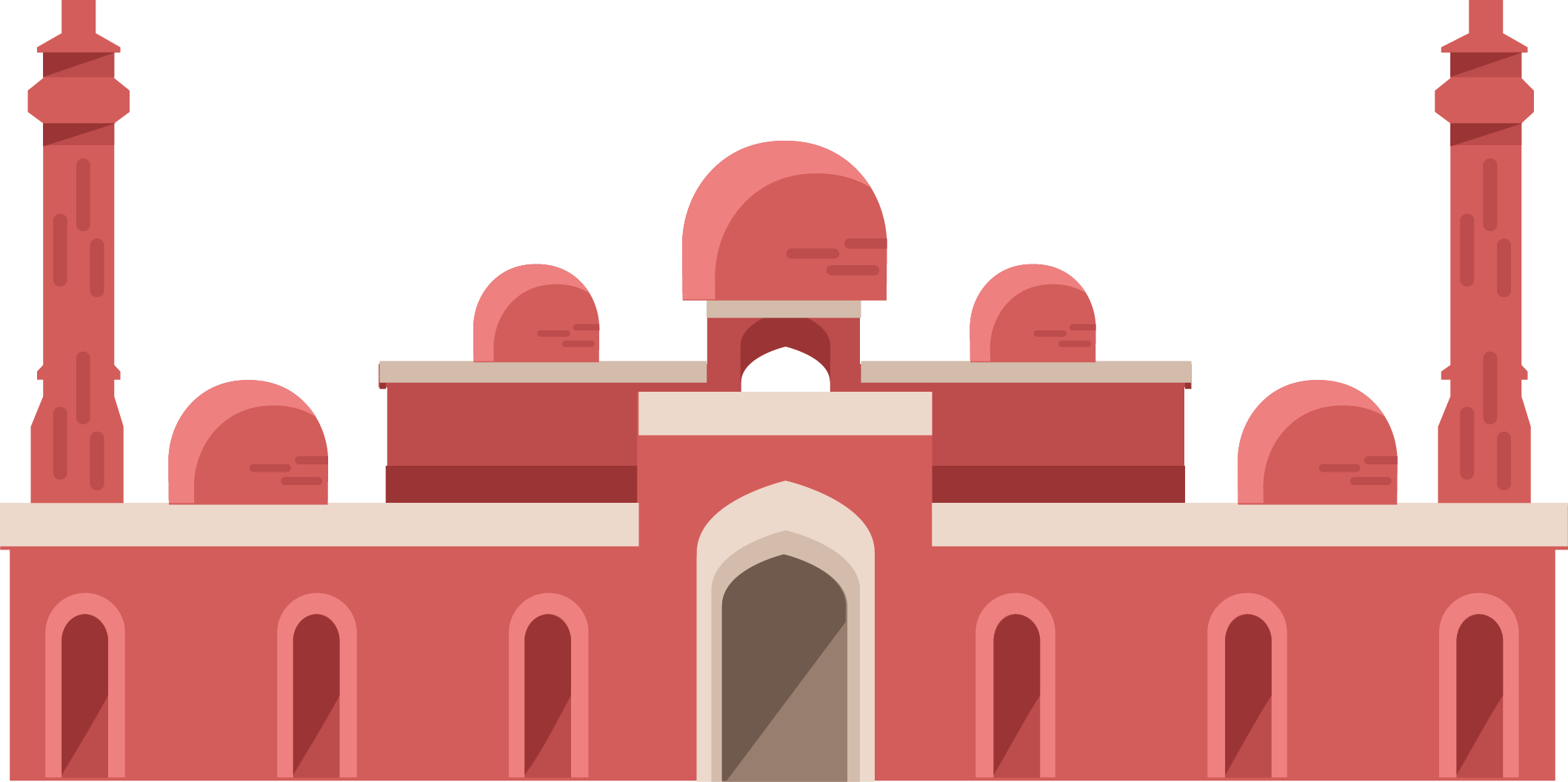 Red Cathedral Building Vector Material Red Square 2117*1056 - Red Cathedral Building Vector Material Red Square 2117*1056 (2117x1056)