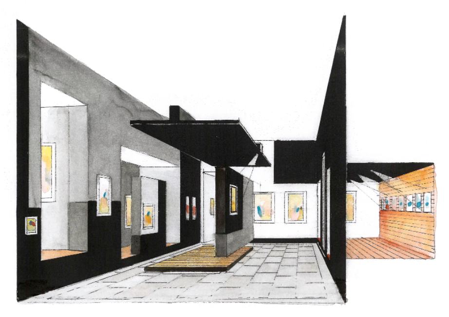 Sketch Architecture, Architectural Drawings, Shadows, - Drawing (1893x907)