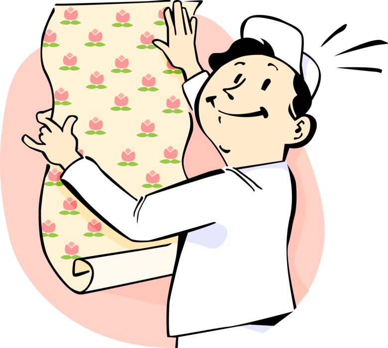 Vector Illustration Of Do It Yourself Home Handyman - Tapezierer (779x700)