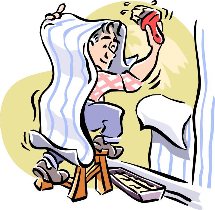 Vector Illustration Of Do It Yourself Home Improvement - Wallpapering Clipart (715x700)