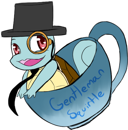 Gentleman Squirtle By Caitlinbear - Cartoon (800x600)