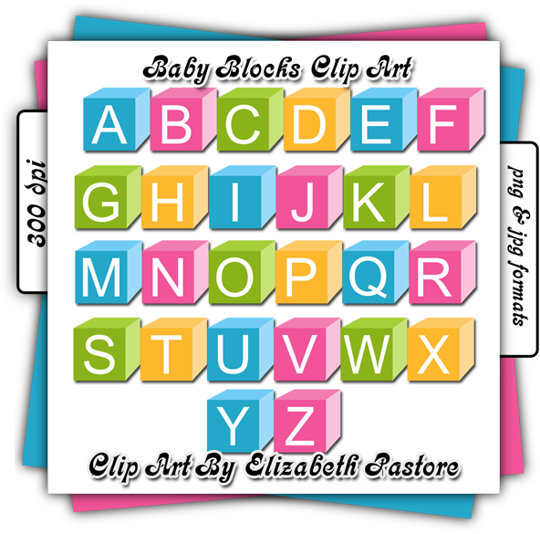 Baby Block Alphabet Clipart - Baby Block Alphabet Clipart (600x600)