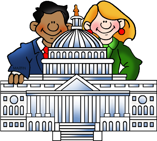 United States Clip Art By Phillip Martin, Famous Locations - Legislative Branch Clip Art (576x504)
