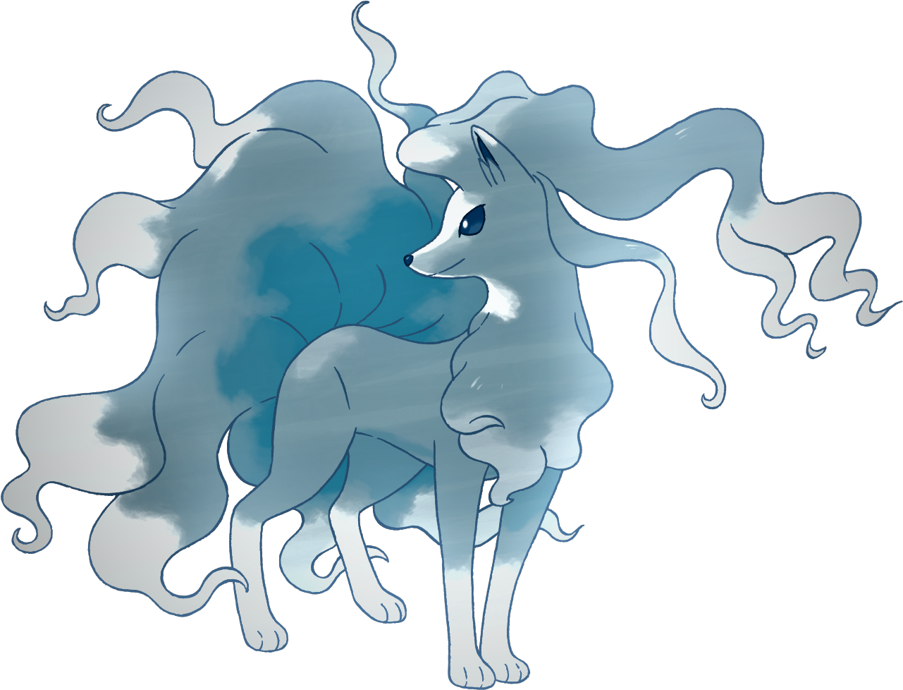 Pokemonsketchartist Alolan Ninetales - Pokemon Fairy Ice Type (1280x1280)