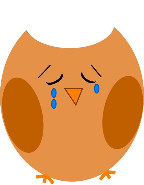 Sad Brown 2 Svg Clip Arts 462 X 596 Px - Owl (462x596)