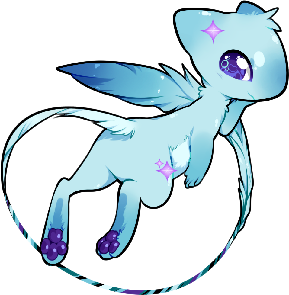 Scythe's Art, A Fuzzy Mew And His Fluffy Twin For A - Cartoon (1000x1000)