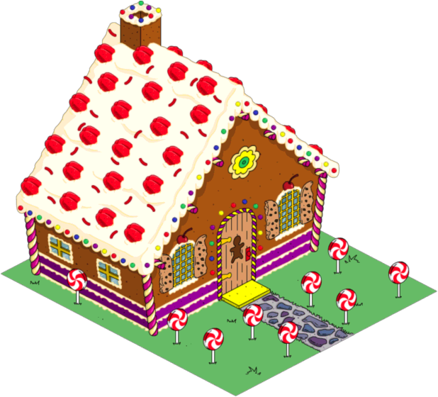 Gingerbread House Animated Gingerbread House - Simpsons Tapped Out Gingerbread House (618x560)