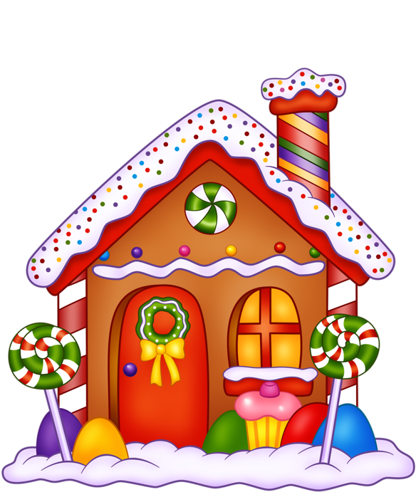 Clipart Of A Black And White Hansel And Gretel Gingerbread - Casa De Dulces Hansel Y Gretel (615x800)