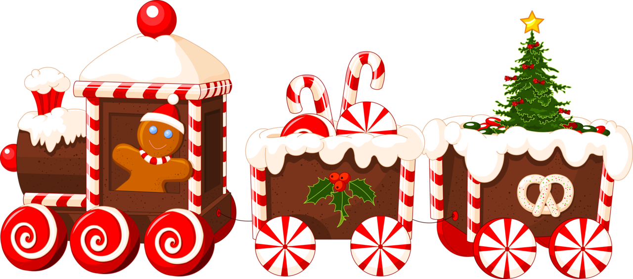 Christmas Train Made Of Gingerbread Vector - Holiday Aisle Christmas Candy Train Shower Curtain (1280x564)