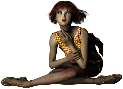 Girl, Redhead, Fantasy, Autumn, Orange, Young, Female - Girl (556x720)