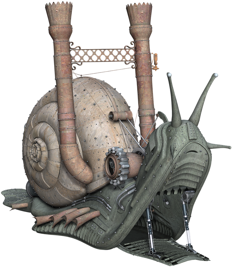 Snail Fantasy Steam Pank Png Image - Surreal Steampunk Snail Throw Blanket (1280x960)