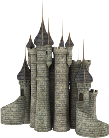 3d Fantasy Castle Stock Parts - Portable Network Graphics (600x521)
