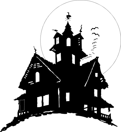 Haunted House Clip Art - Haunted House Vector Free (400x436)