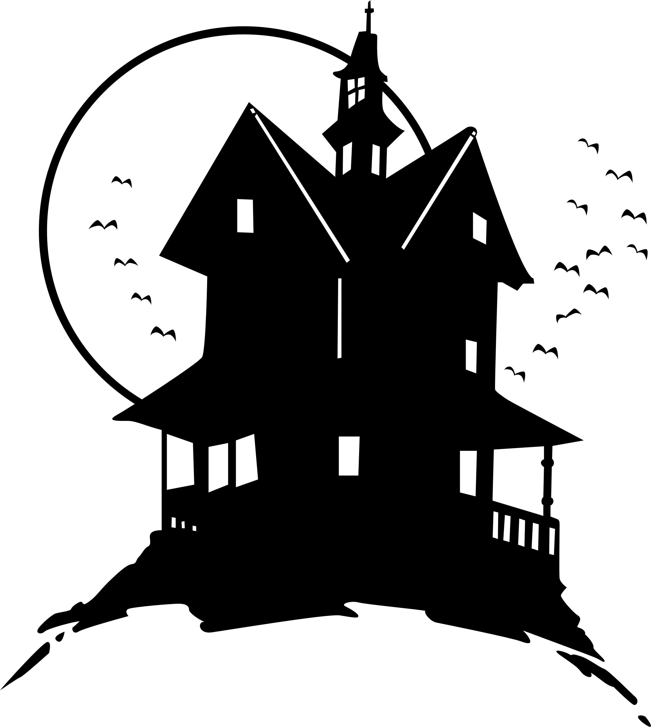 Big Image - Creepy House Clip Art (2112x2361)