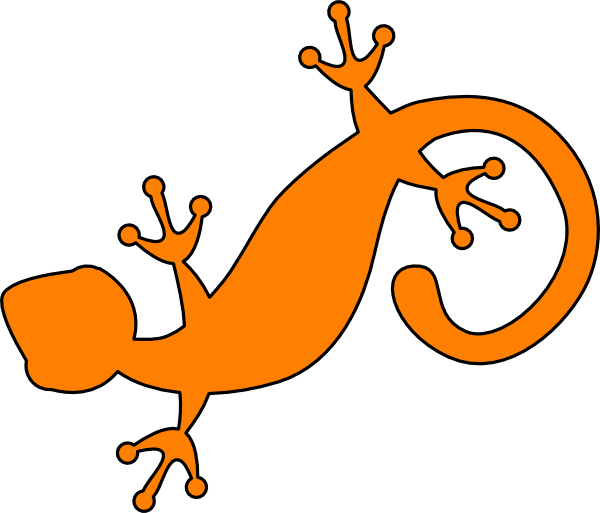 Orange Gecko Clipart (600x513)