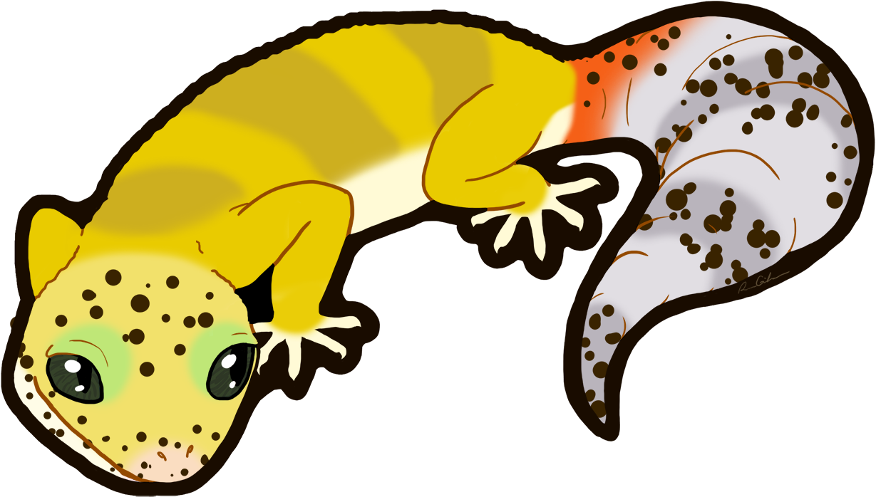 Raichu Gecko - Leopard Gecko Cartoon Png (1280x754)