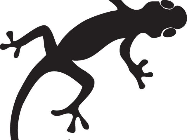 Gecko Clipart Silhouette - Gecko Stencil (640x480)