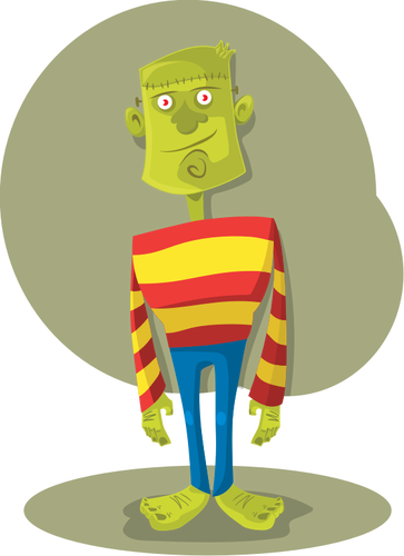 Cartoon Frankenstein - Lily Pad Coloring Page (363x500)