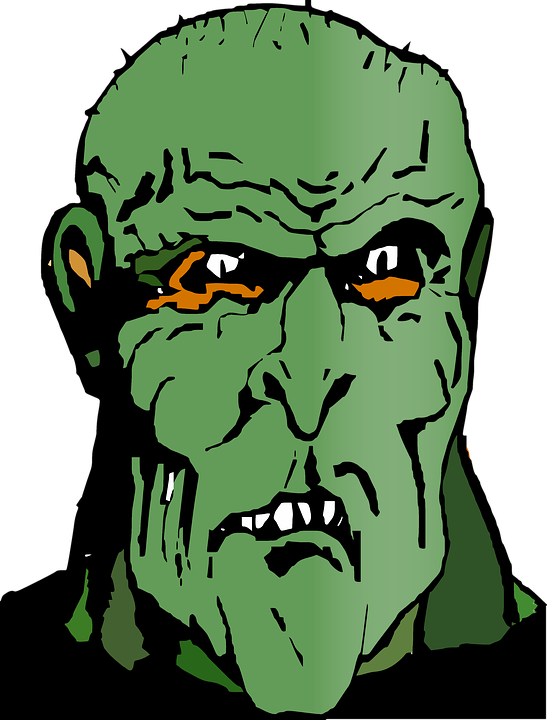 Frankenstein Cartoon Face 8, - De Monstres Dans Les Contes (547x720)