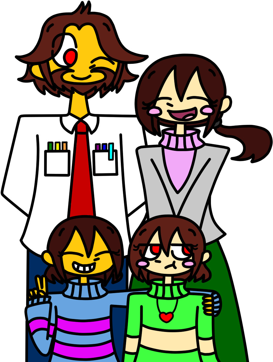 My Headcanon Version Of Frisk's Family - Cartoon (1001x1250)