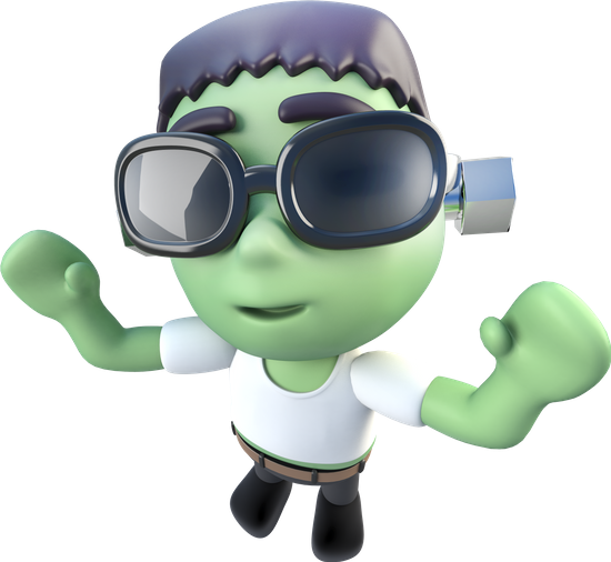 3d Funny Cartoon Frankenstein - Frankenstein's Monster (550x506)