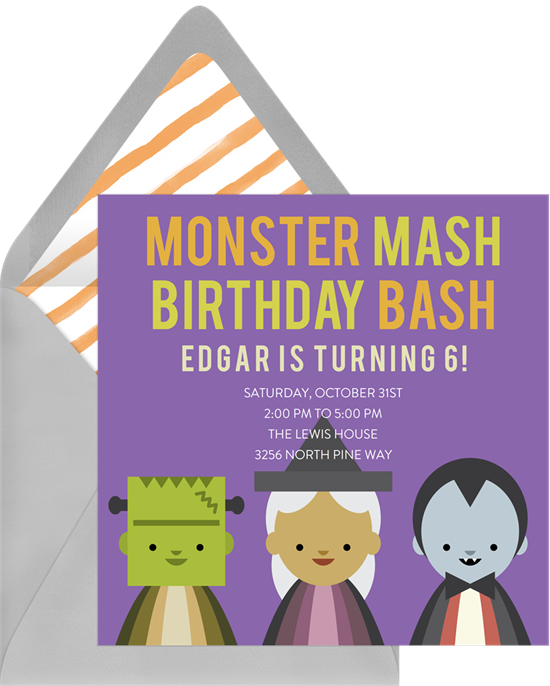 Monster Mash Invitation In Purple - Better When They Aren T (550x686)