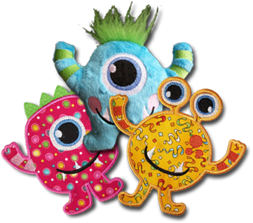 Monster Mash By 1 2 3 Embroidery - Stuffed Toy (372x329)