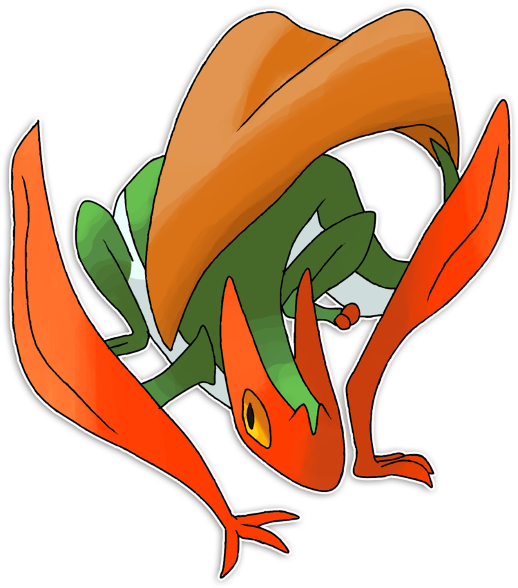 Geckauda, The Gecko Fakemon By Xxdeviouspixelxx - Cartoon (800x882)
