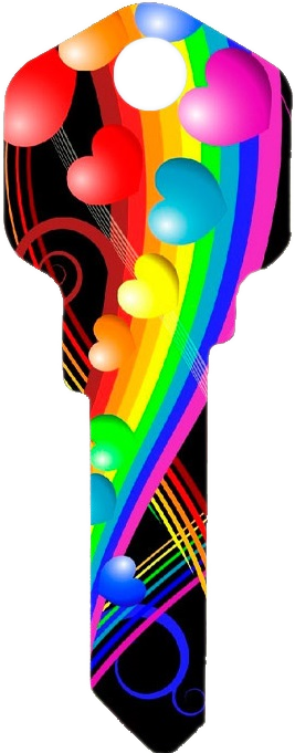 Image Result For Rainbow Colored Key - Rainbow Lock And Key (267x681)