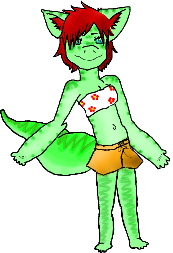 Gecko Girl 2 By Rand0msmil3z - Cartoon (466x533)