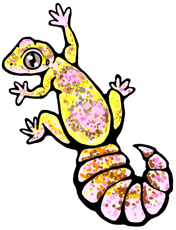 Leopard Gecko Sticker By Sc Monster Roo - Leopard Gecko Cartoon (894x894)