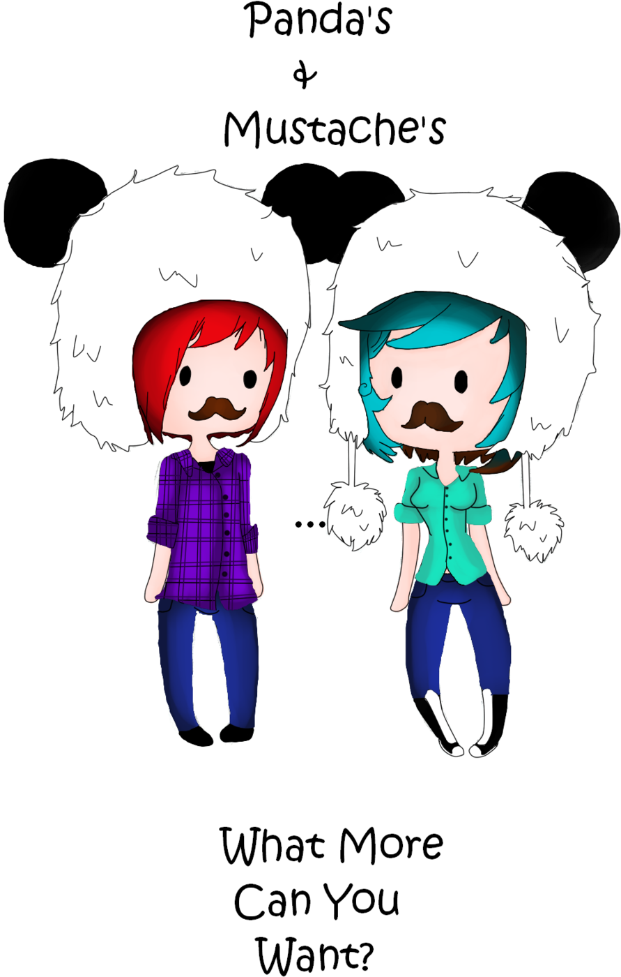 Panda's And Mustache's By Pandiepockets Panda's And - Panda With A Mustache (900x1483)