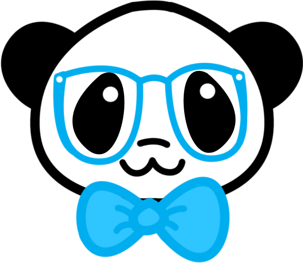 By Kimzyy - Cute Panda Cartoon Nerd (607x527)