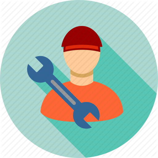 Man And Cog Wheel - Service Man Icon Png (512x512)