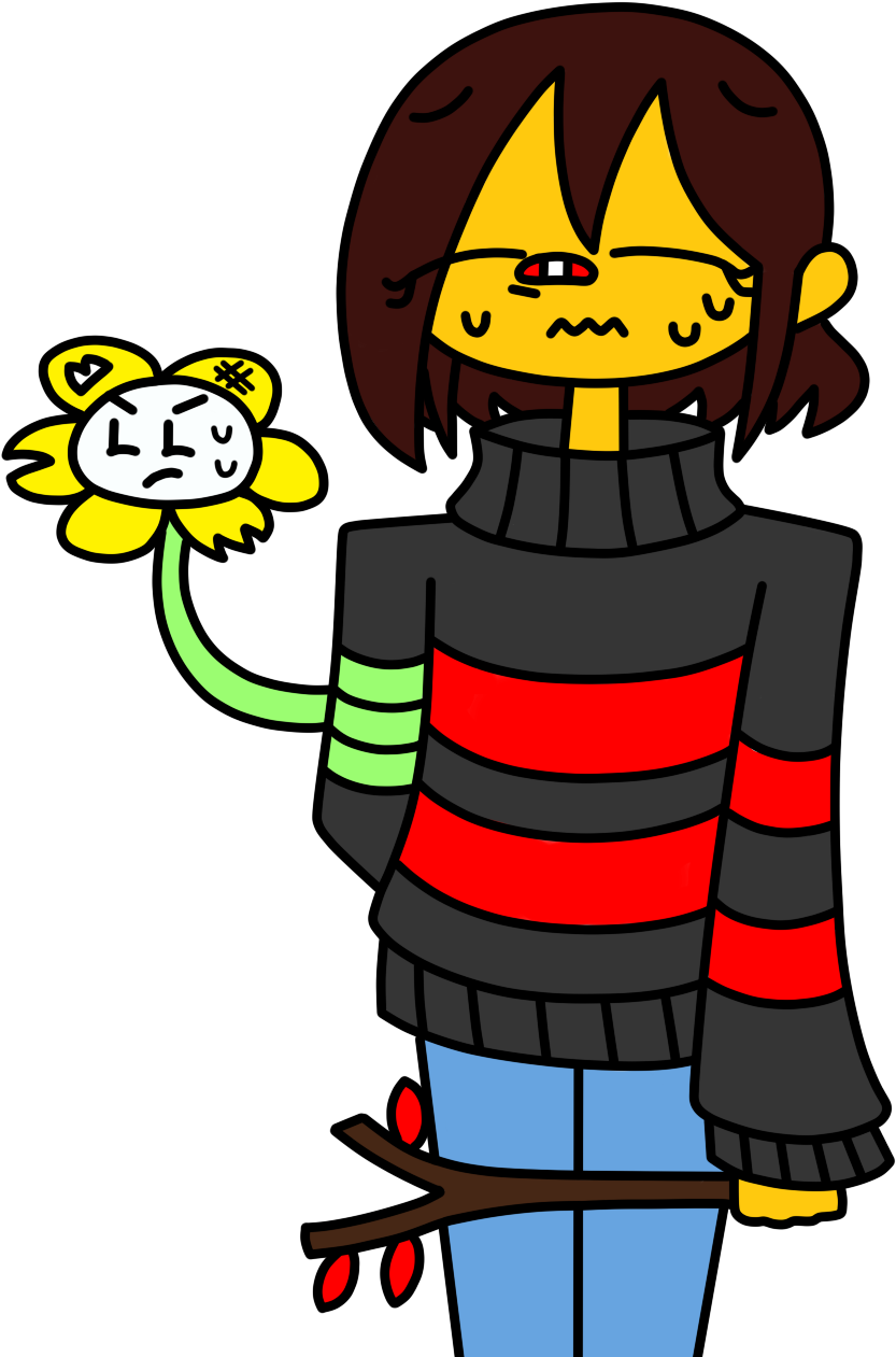 Underfell Frisk Flowey - Underfell Frisk And Flowey (943x1326)