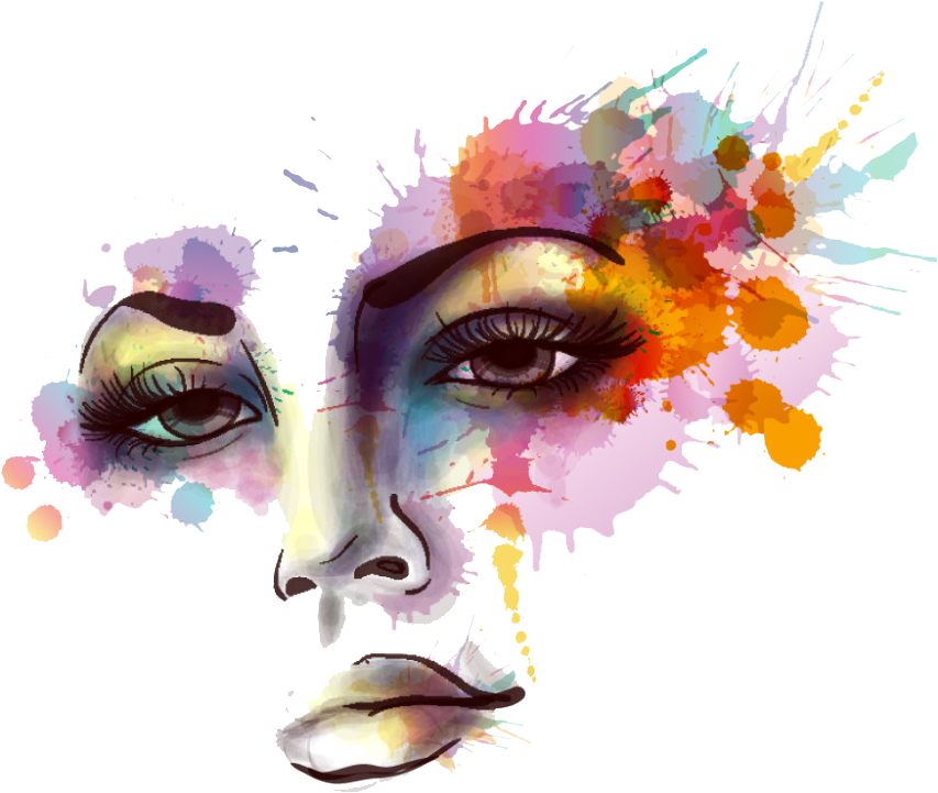 Watercolor Painting Wall Decal - Hình Nền Trang Điểm (1024x1199)