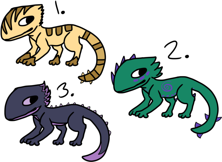 Cute Gecko Adopt Thingies By Internal-poison - Cartoon (955x836)