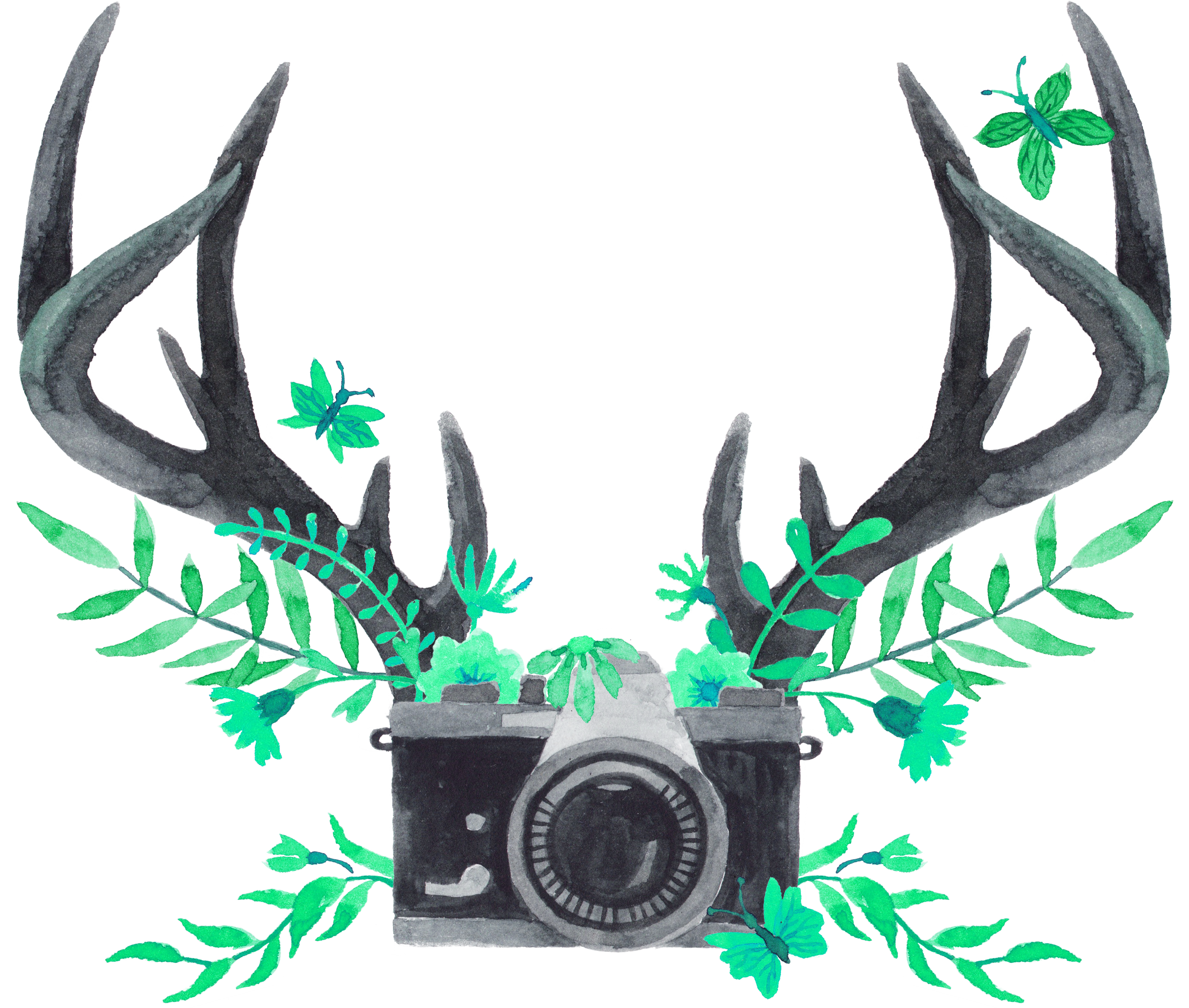 Antler Watercolor Painting Reindeer Tmall - My Notebook: Unlined Notebook - Large (8. 5 X 11 Inches) (3451x2926)