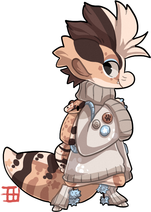 African Fat Tailed Gecko By Thekingdomofgriffia - Cartoon (508x717)