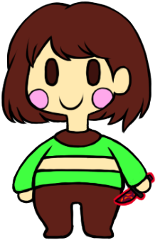 Thought Clipart Transparent Background - Undertale Chara With Knife (500x356)