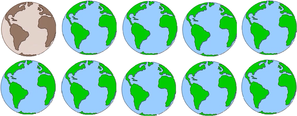Severity Of Land Degradation In The World - Cartoon Earth (1180x472)