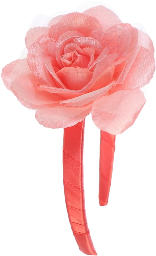 Coral Rose Headband Girls Floral Headpiece - Garden Roses (683x1024)