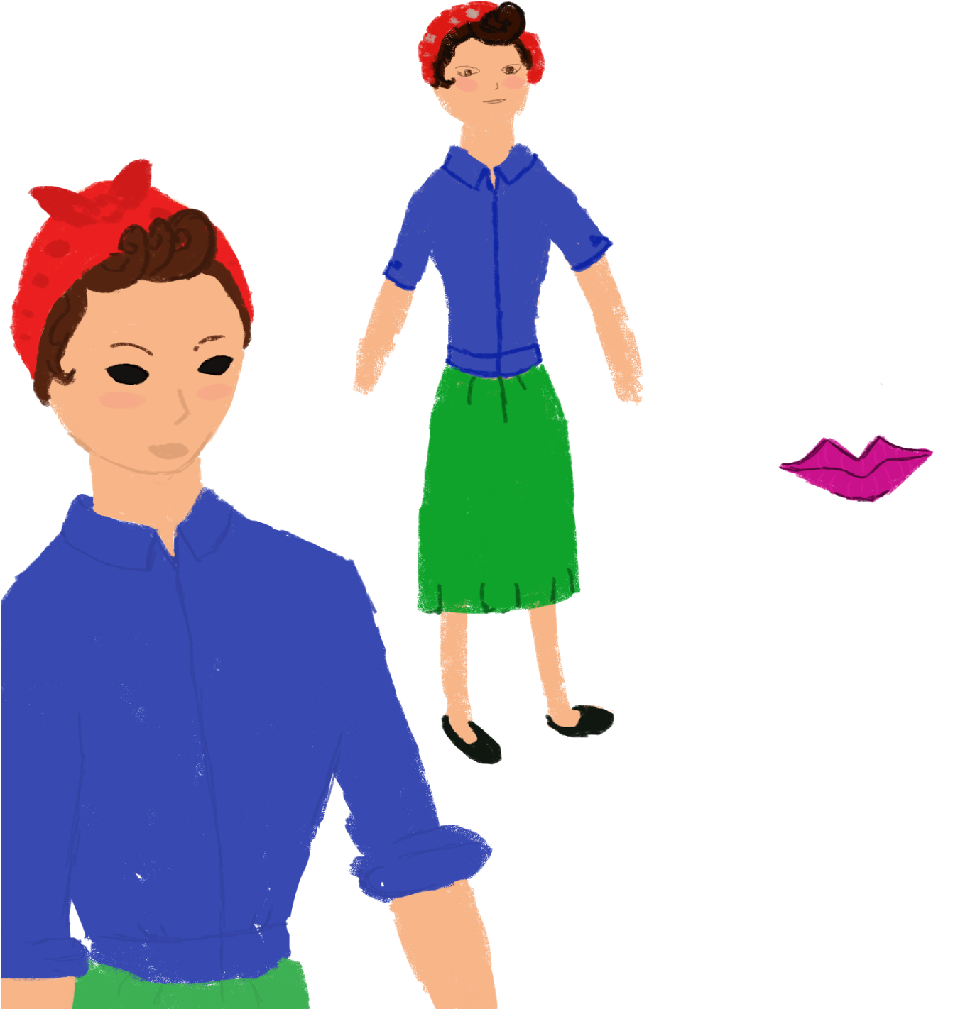 Here Are Some Developmental Pictures Of Rosie The Riveter - Cartoon (1600x1600)